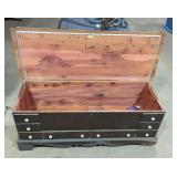 Lane  cedar chest(48in W by 21 1/2in ).