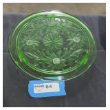 Green glass cake tray