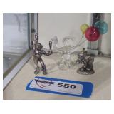 Trio of clown figurines lot.