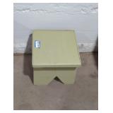 Green step stool.