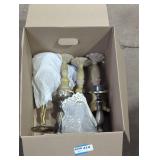 Misc.candle holders box lot.