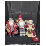 Trio of  Santa clause figurines lot.