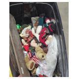 Misc. Christmas decor tote lot.