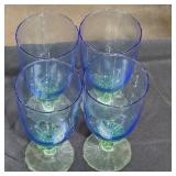 4 vintage bormioli Rocco bahia footed goblets.