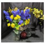 Faux Flower Decor and Vases Lot