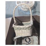 Vintage style wooden baskets box lot.