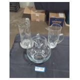 3 glass pitchers (1 is princess house).