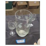 Princess house heritage vase and two wine glasses.