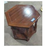Wooden side table(23in L by 26in W).