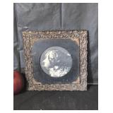 Framed drawing of dog.