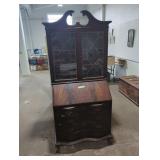 Mahogany style Secretary desk with hutch.