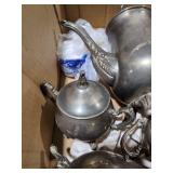 Silverware Tea Pots with Creamer and Sugar Holder