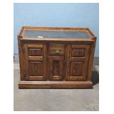 Side board cabinet on wheels(32in H by 40in W).