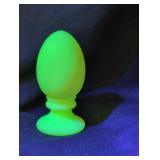Fenton uranium custard glass pedestal egg.