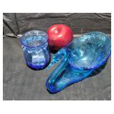 Blue Art Viking Glass Lot - Qty 2