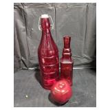 Red Glass Bottles