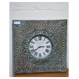 Old town framed clock(24 1/2in W by 24 1/2in L).