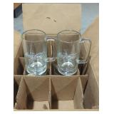 6 Vintage coca-cola glass cups.