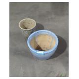 Duo of ceramic planters.