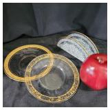 Vintage Glass Dishes and Napkin Holder