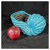 Vintage Turqouise Seashell Planter/Vase