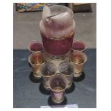 Vintage pitcher and cups lot.