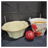Hand Painted Pots Lot - Qty 2