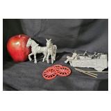 Cast Iron Horse Drawn Coal Carriage