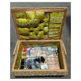 Sewing Basket With Sewing Supplies