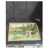 Framed print. 'The pasture'