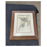 Framed printed painting(14 1/2in W by 17 1/2in L).