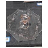 Vintage pink depression glass tidbit tray.