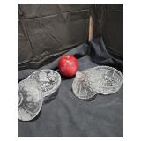 Vintage Clear Pressed Glass Candy Dishes- Qty 2