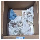 Christmas themed wine glasses box lot.