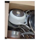 Green pan cookingware and more box lot.