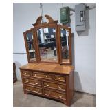 Pennsylvania house solid oak dresser with mirror.