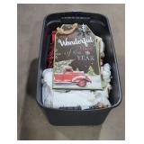 Misc. Large Christmas decor tote lot.