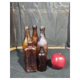 Amber Glass Bottle Lot