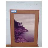 Framed picture of lighthouse (18in W x 24 1/2in L)