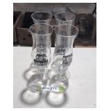 4  Dick sickies hurricane glasses.
