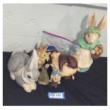 Easter Bunny figurines and more lot.