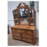 Pennsylvania house solid oak dresser with mirror.