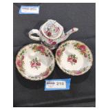 Princess House porcelain bowls and picture lot.