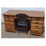 Double pedestal desk.(29 1/2in H by 56in L).
