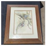 Framed printed painting(14 1/2in W by 17 1/2in L).