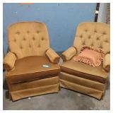 Pair of vintage swivel rocker chairs.