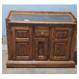 Side board cabinet on wheels(32in H by 40in W).