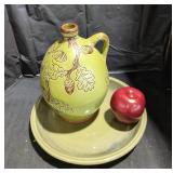 Decorative Green Vase and Green Plate