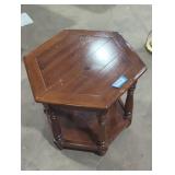 Wooden side table(23in L by 26in W).