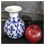 Delft-Inspired Porcelain Bud Vase